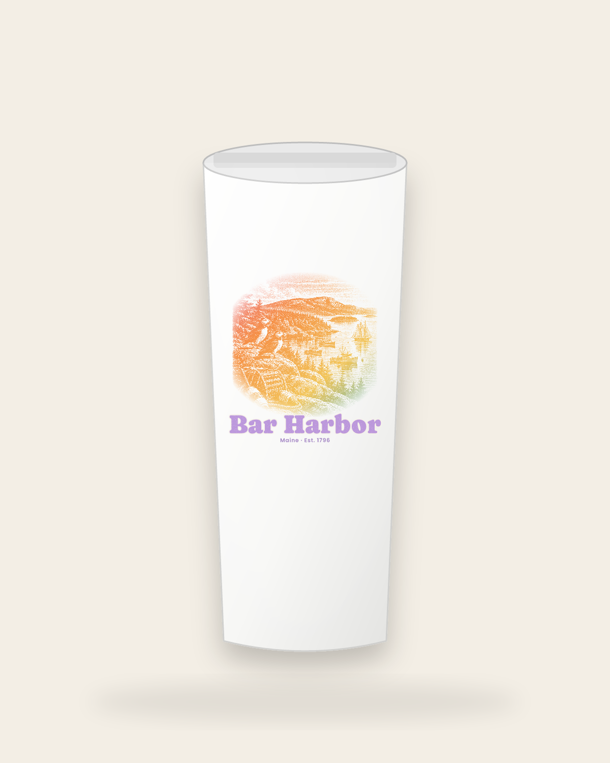Bar Harbor Harbor Puffins Insulated Tumbler 20oz in White