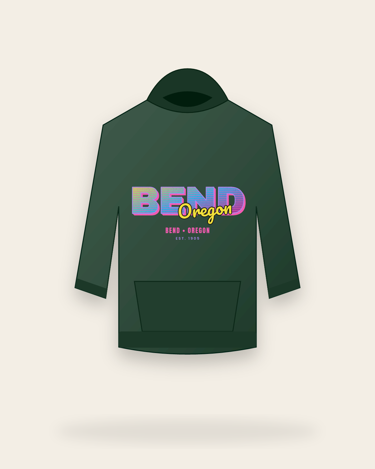 Bend Music TV Hooded Sweatshirt in Forest Green