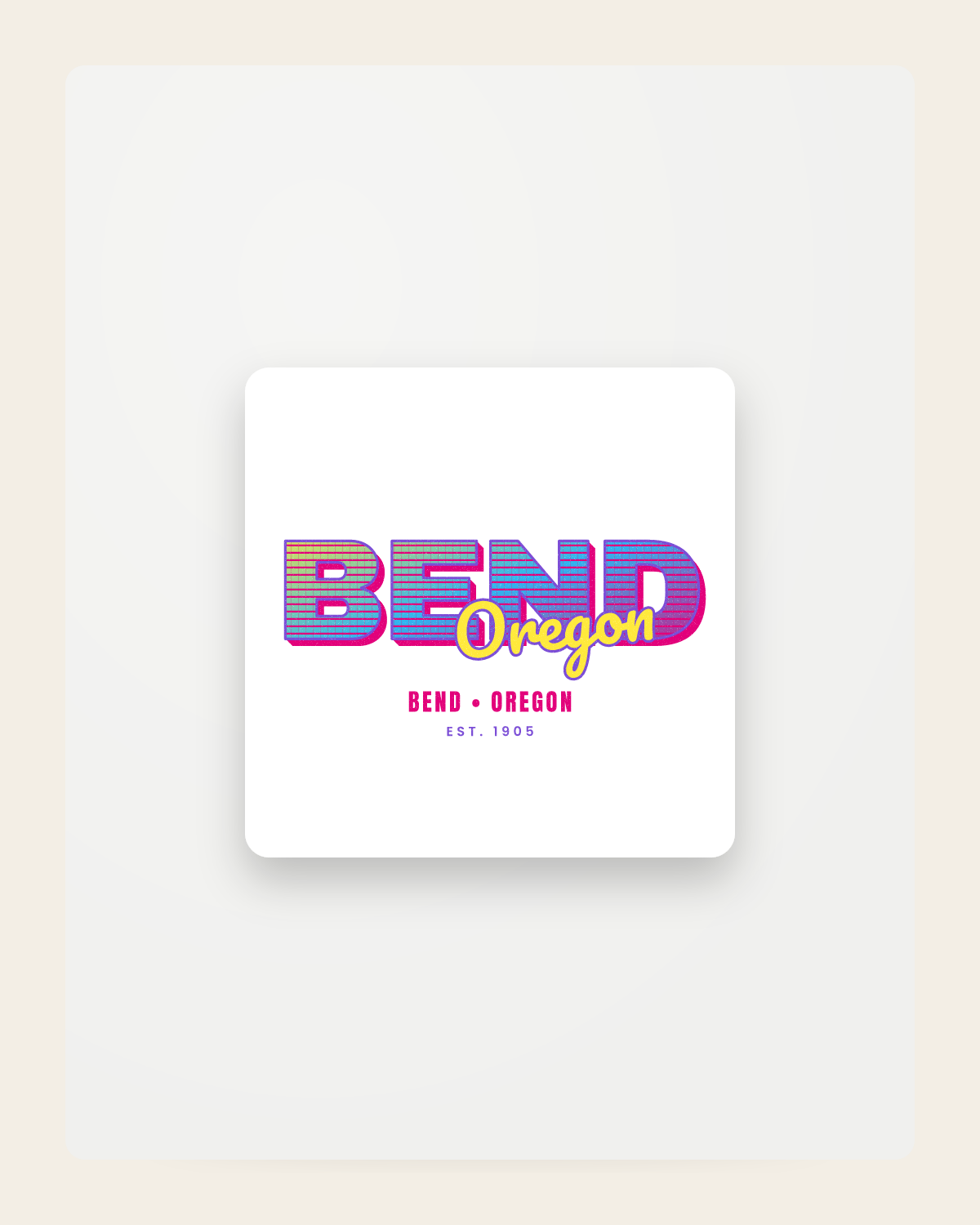 Bend Music TV Fridge Magnet in White