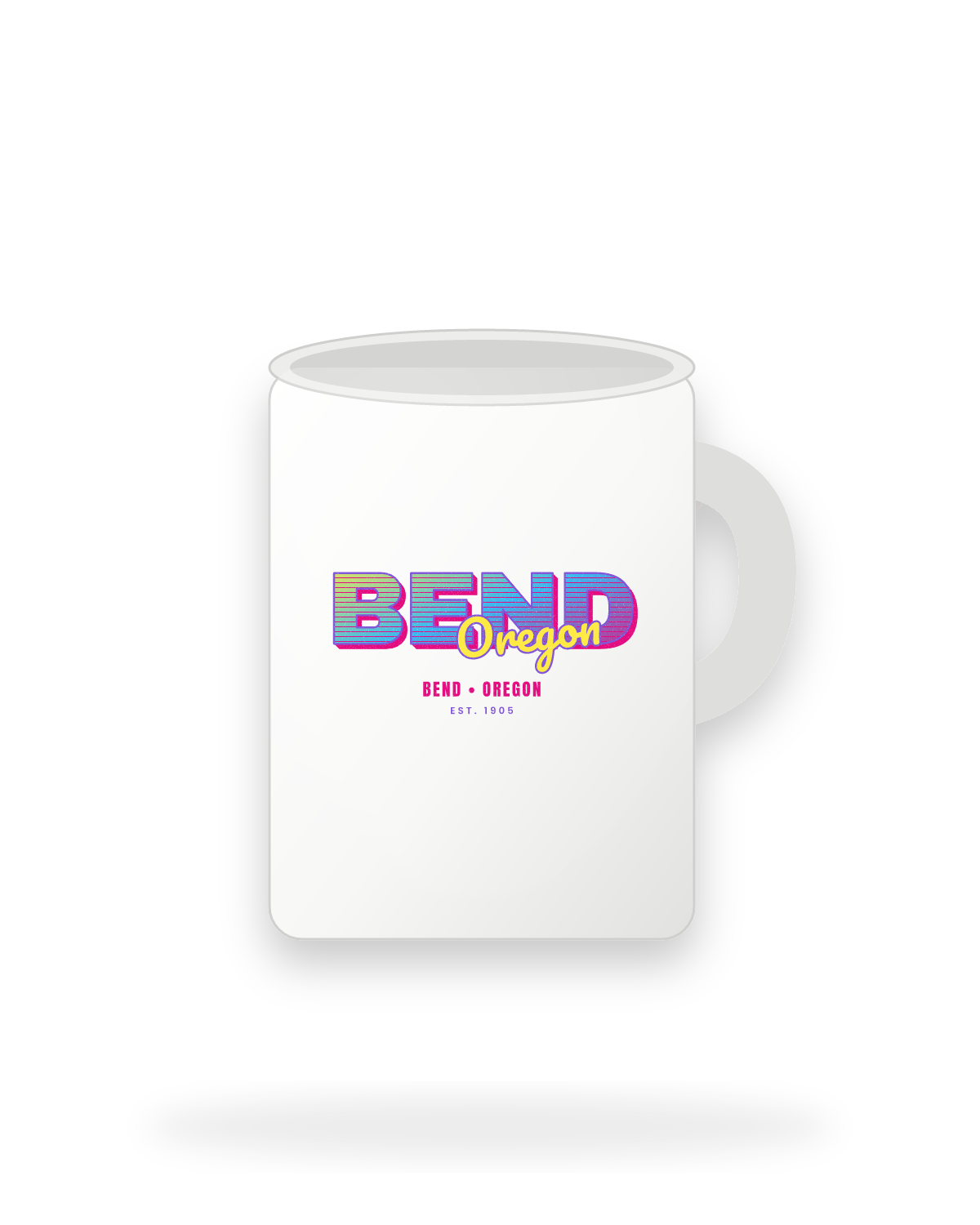 Bend Music TV Ceramic Mug 15oz in White