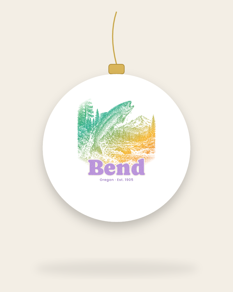 Bend Rainbow Trout Ceramic Ornament