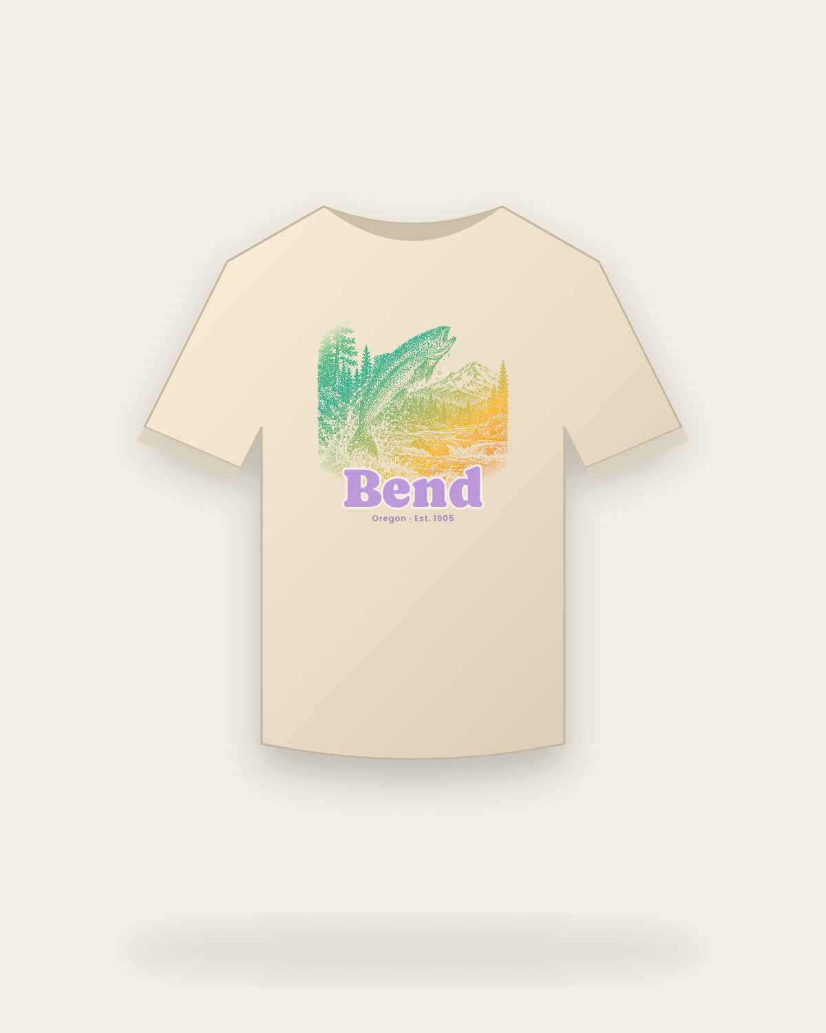 Bend Rainbow Trout Classic Tee in Natural