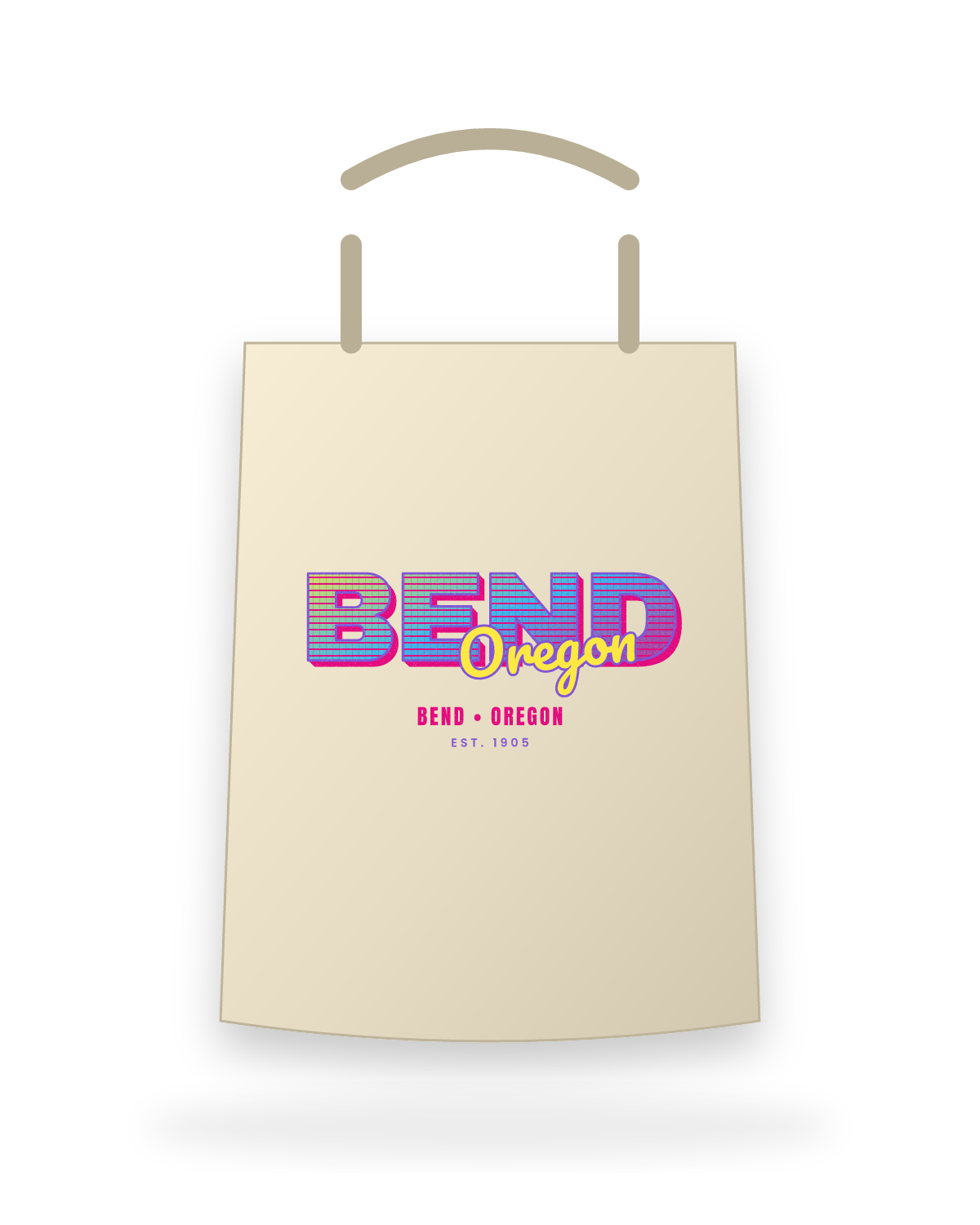 Bend Music TV Canvas Tote in Beige