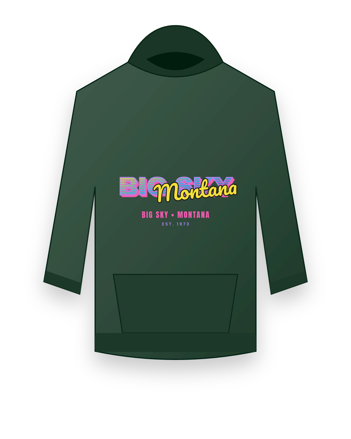 Big Sky Music TV Hooded Sweatshirt in Forest Green