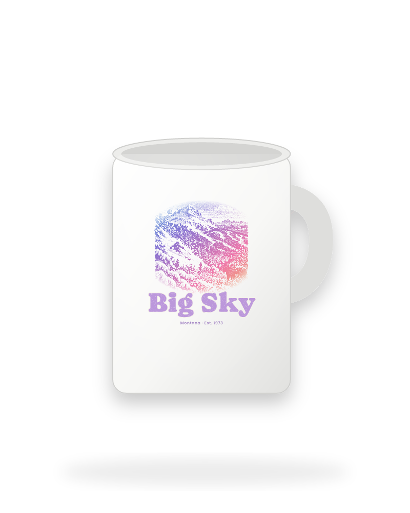 Big Sky Lone Mountain Ceramic Mug 15oz