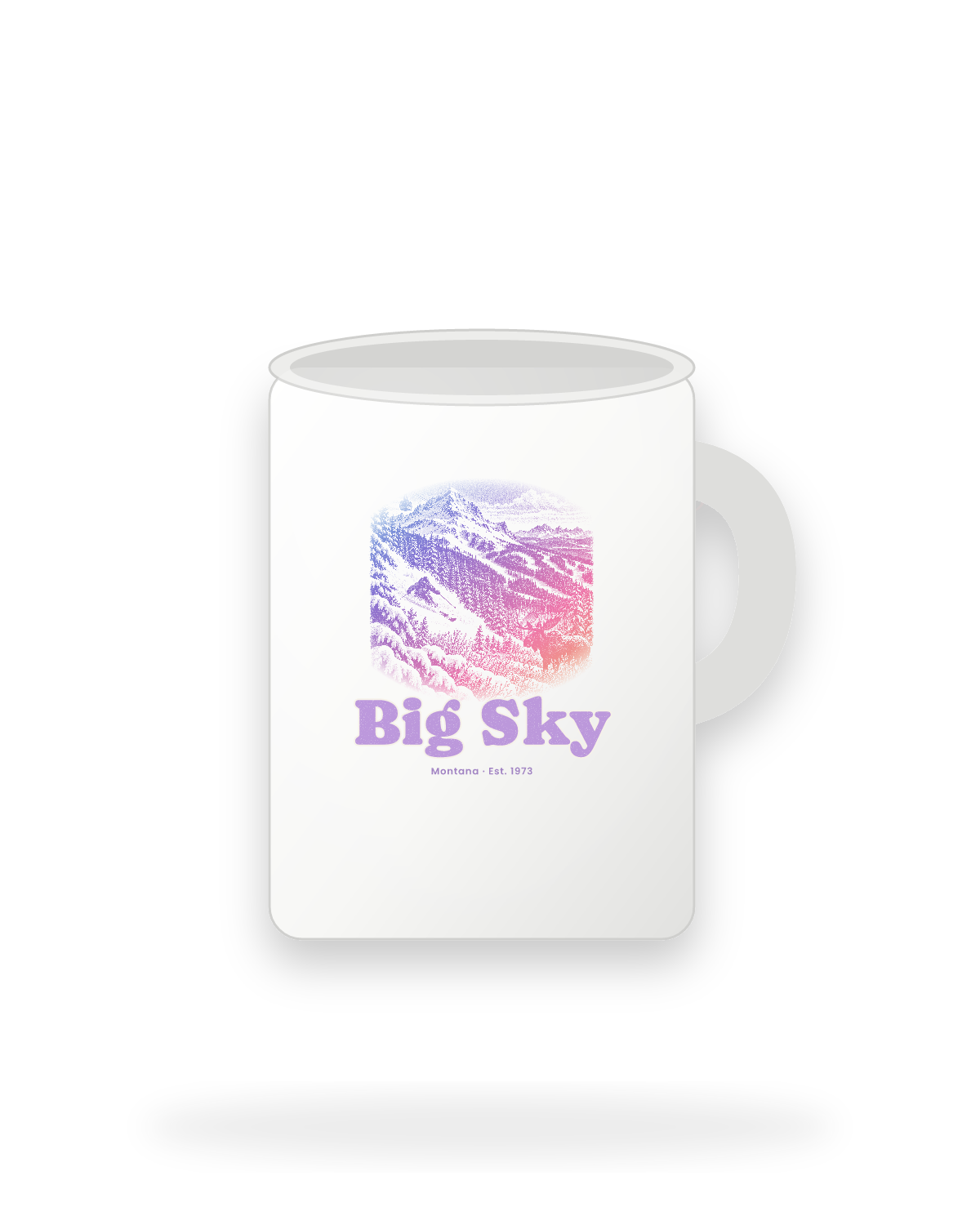 Big Sky Lone Mountain Ceramic Mug 15oz in White