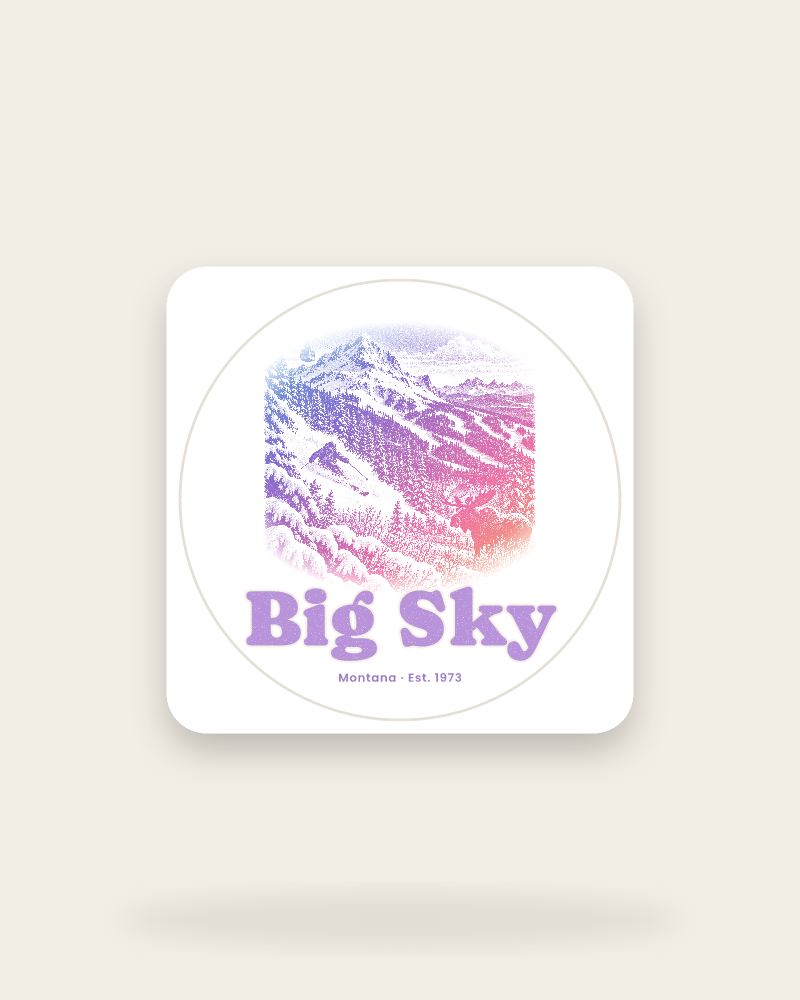 Big Sky Lone Mountain Kiss-Cut Sticker