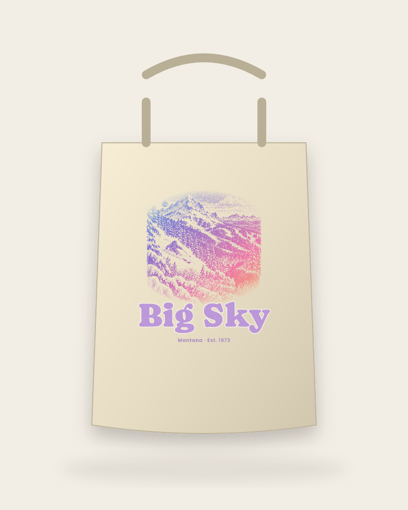 Big Sky Lone Mountain Canvas Tote