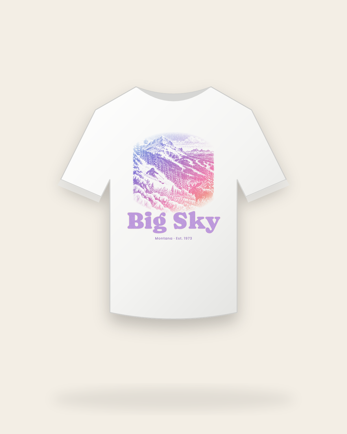 Big Sky Lone Mountain Youth Tee in White
