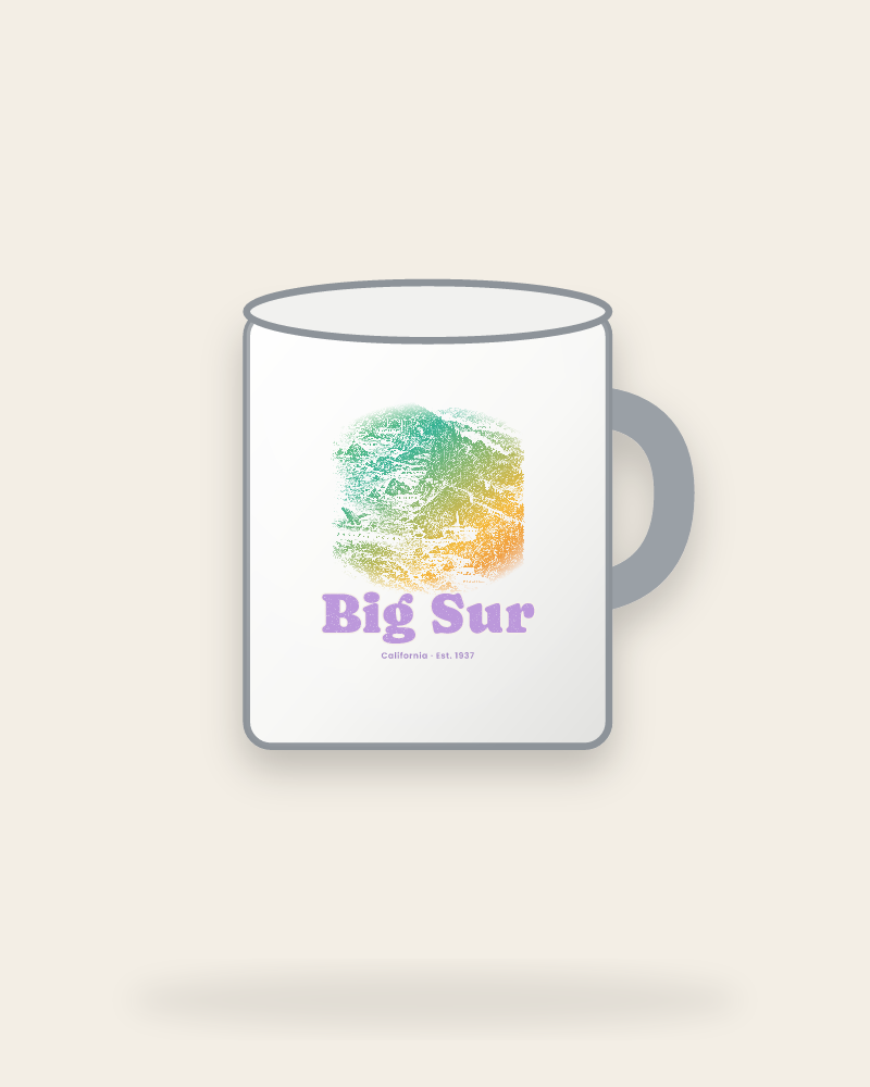 Big Sur Coast Map Enamel Camp Mug