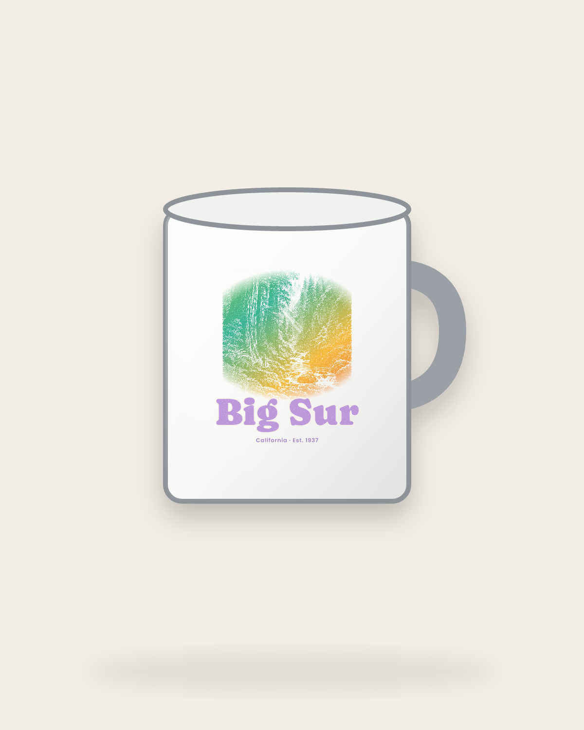Big Sur Redwood Gorge Enamel Camp Mug in White