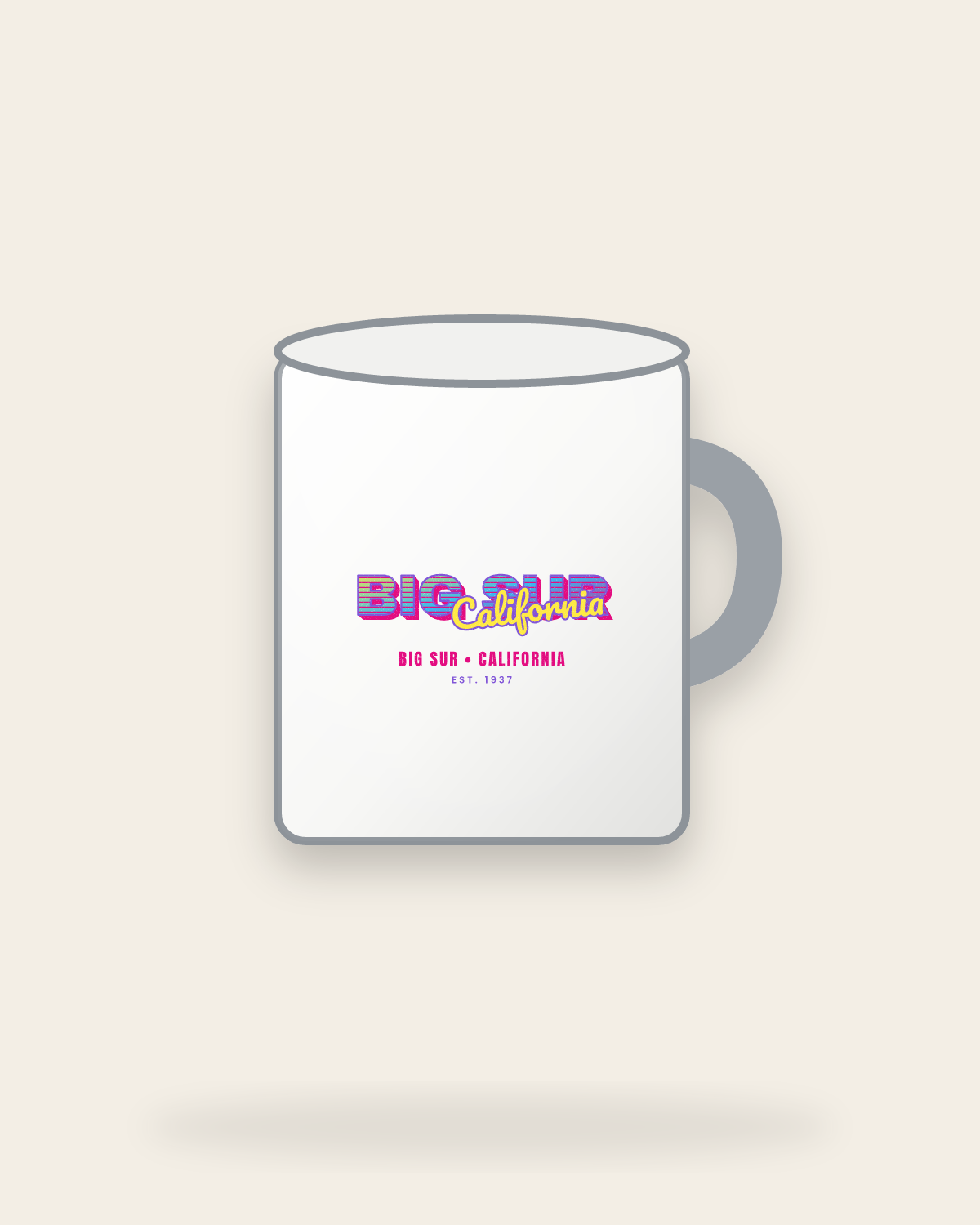 Big Sur Music TV Enamel Camp Mug in White