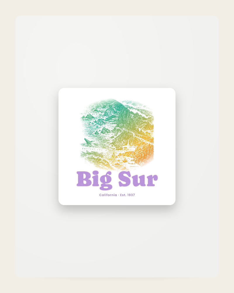 Big Sur Coast Map Fridge Magnet