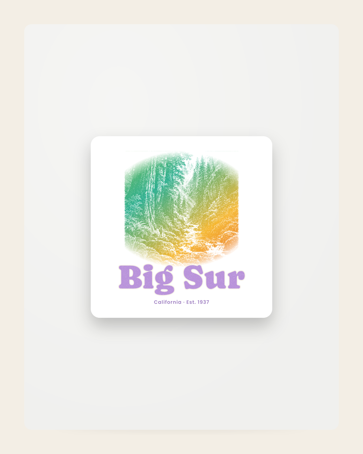 Big Sur Redwood Gorge Fridge Magnet in White