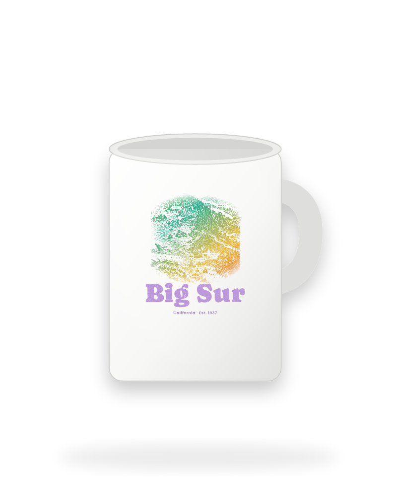 Big Sur Coast Map Ceramic Mug 15oz