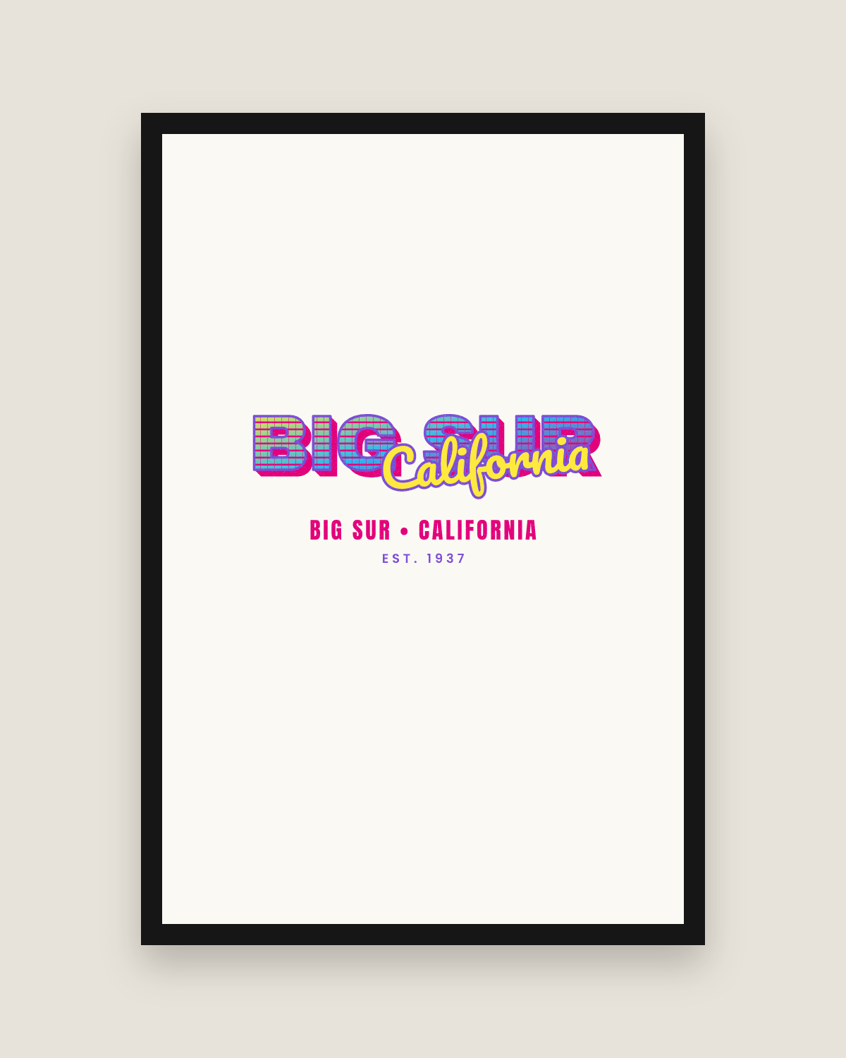Big Sur Music TV Matte Poster in White