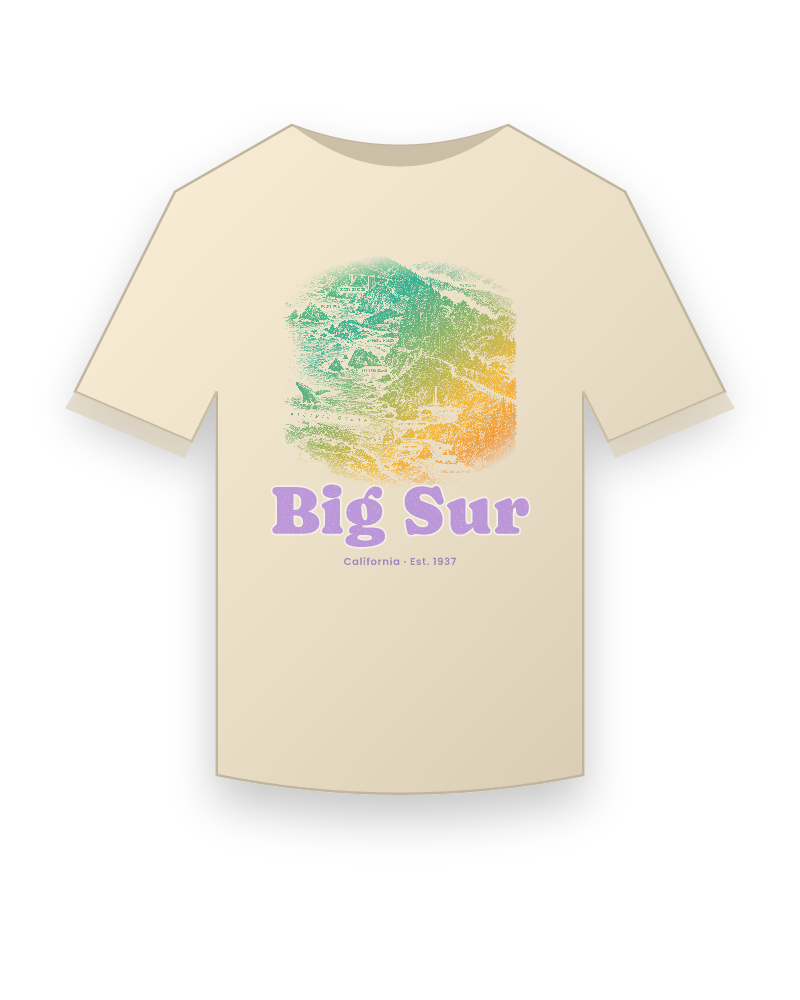 Big Sur Coast Map Organic Cotton Tee