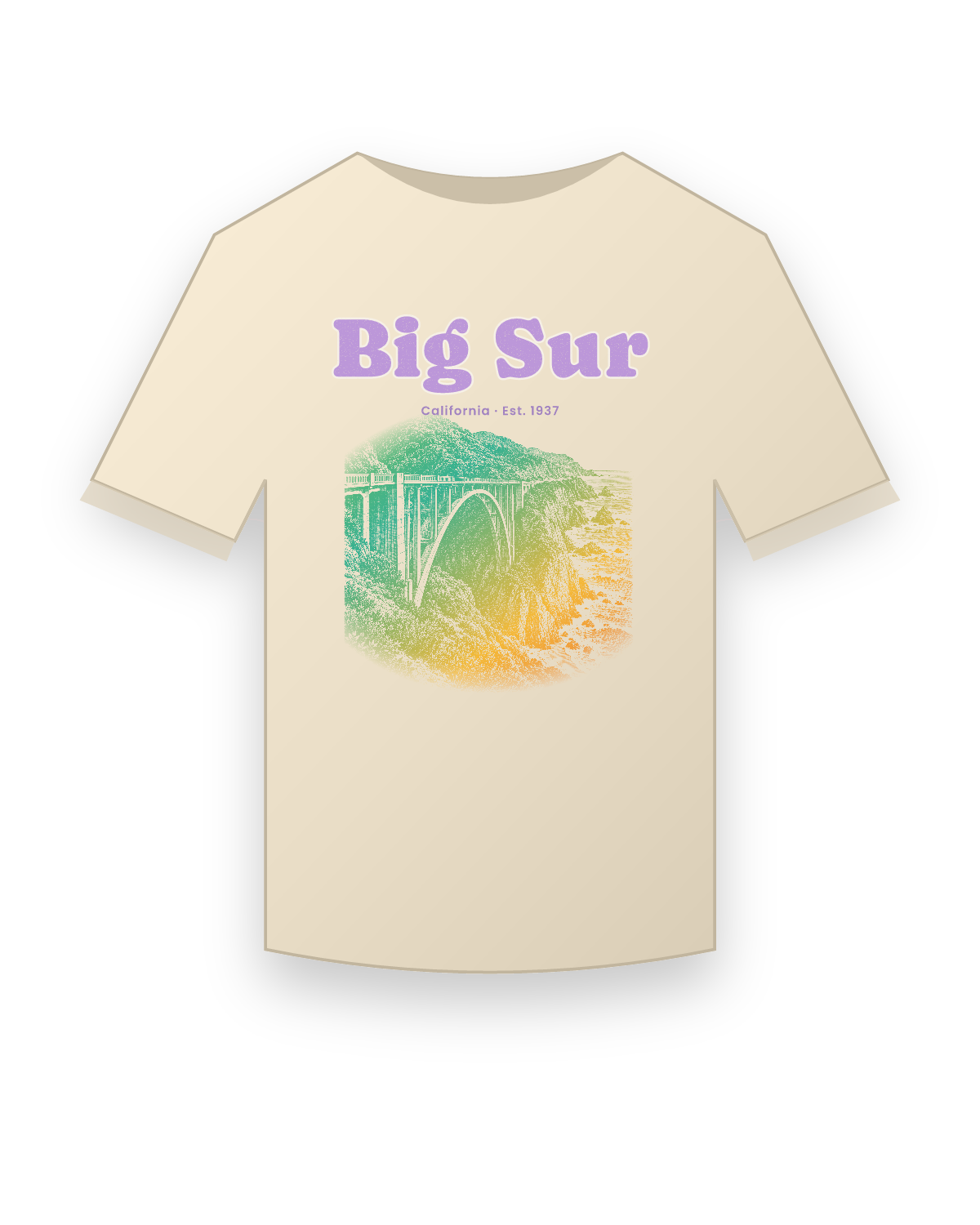 Big Sur, CA Bixby Bridge Classic Tee in Natural