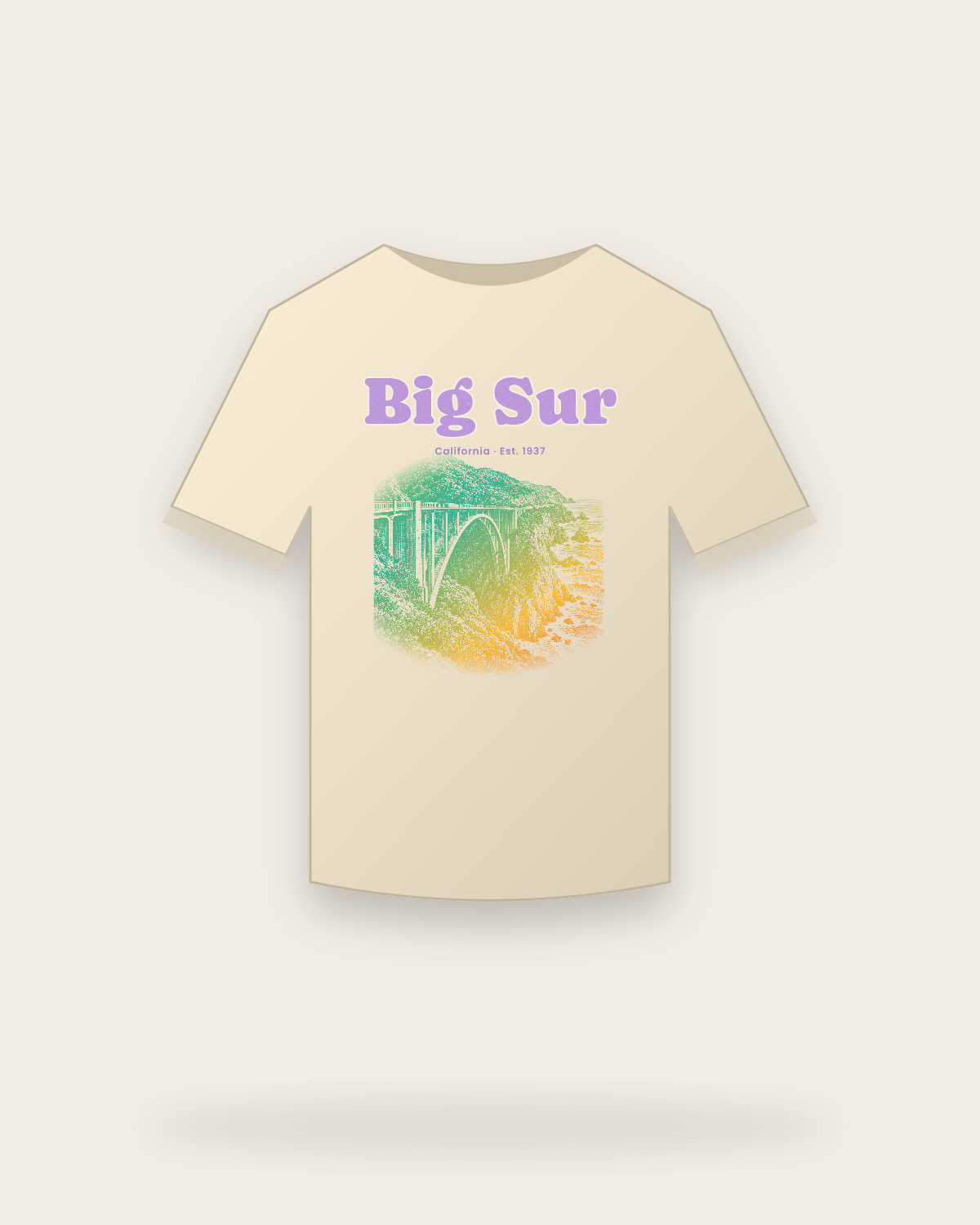 Big Sur Bixby Bridge Classic Tee in Natural
