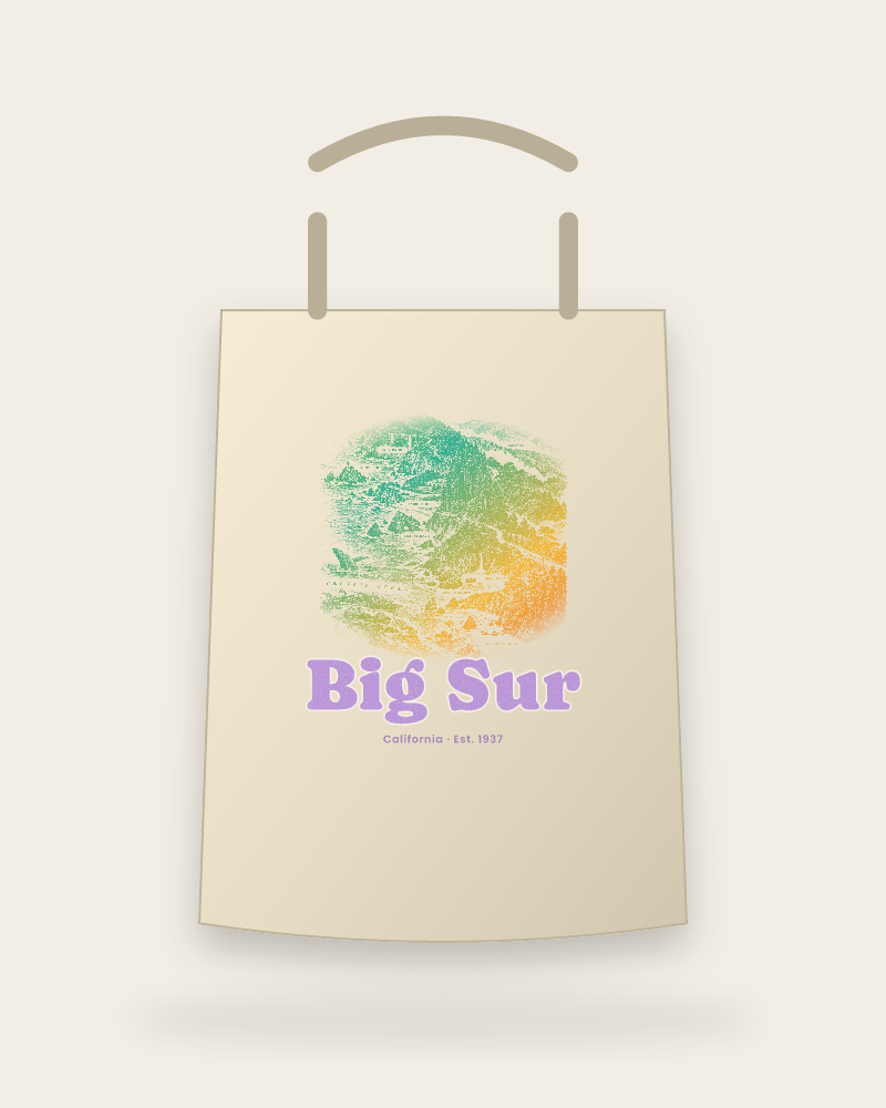 Big Sur Coast Map Canvas Tote