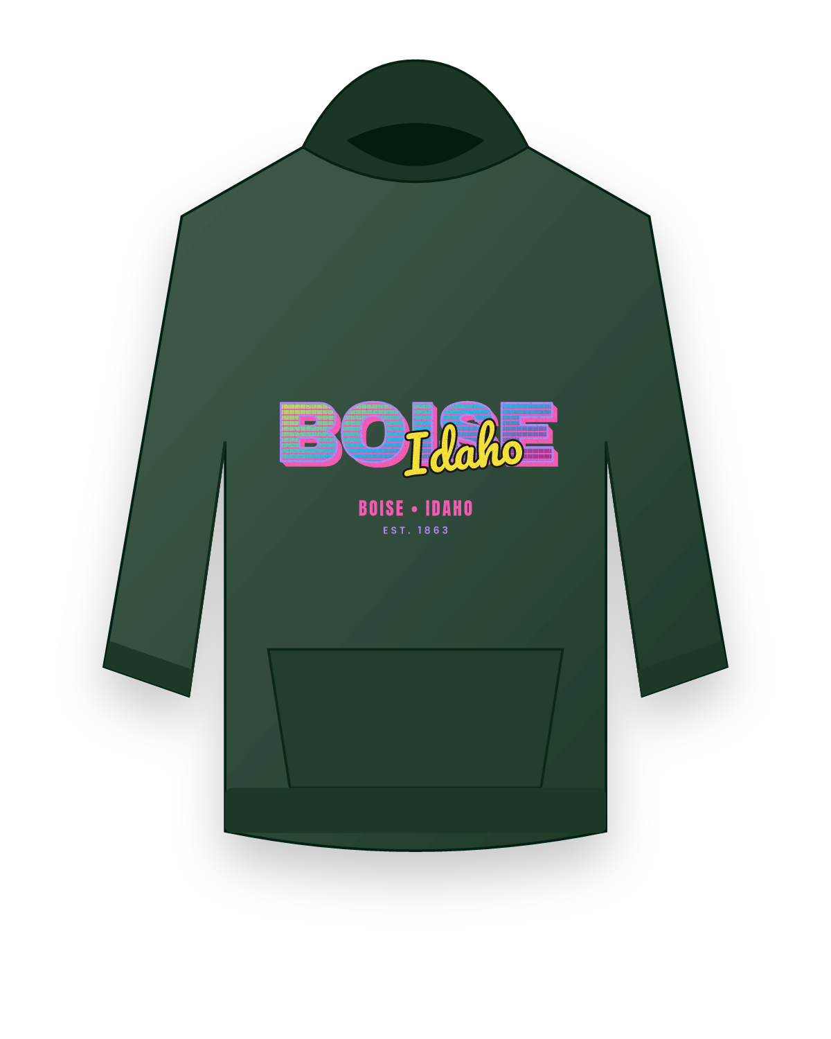 Boise Music TV Hooded Sweatshirt in Forest Green