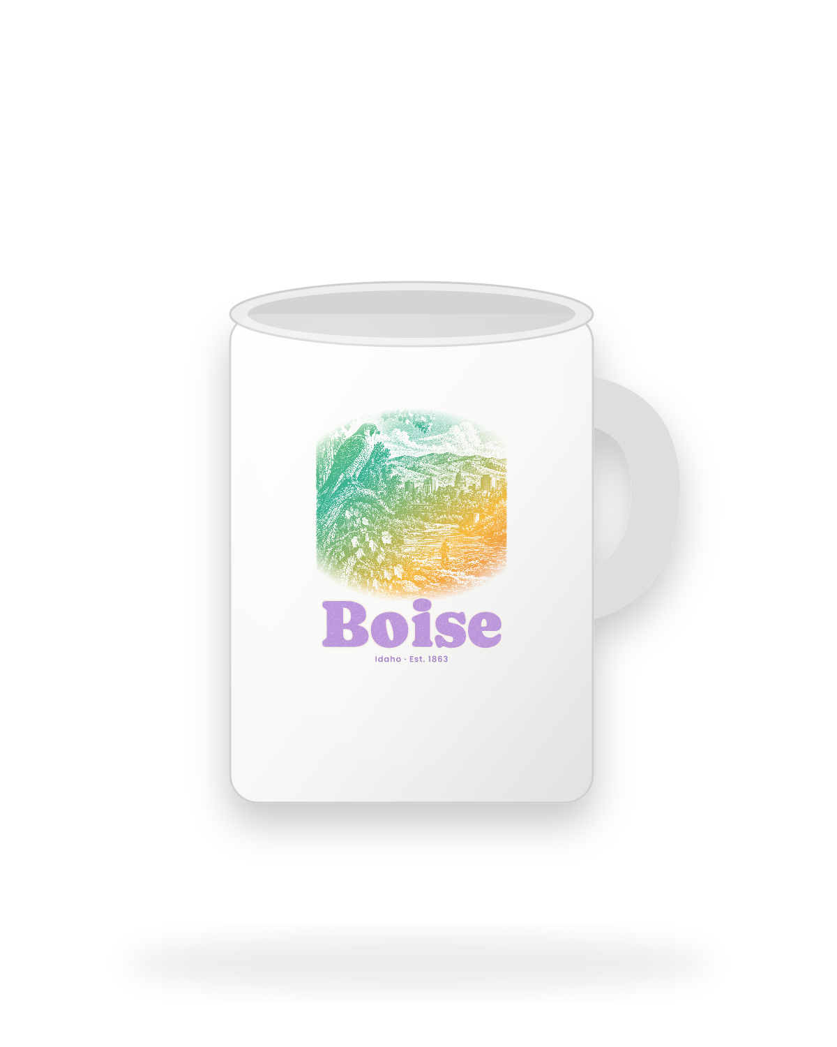 Boise River Falcon Ceramic Mug 15oz in White
