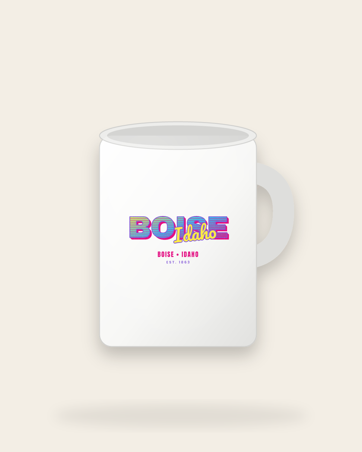 Boise Music TV Ceramic Mug 15oz in White
