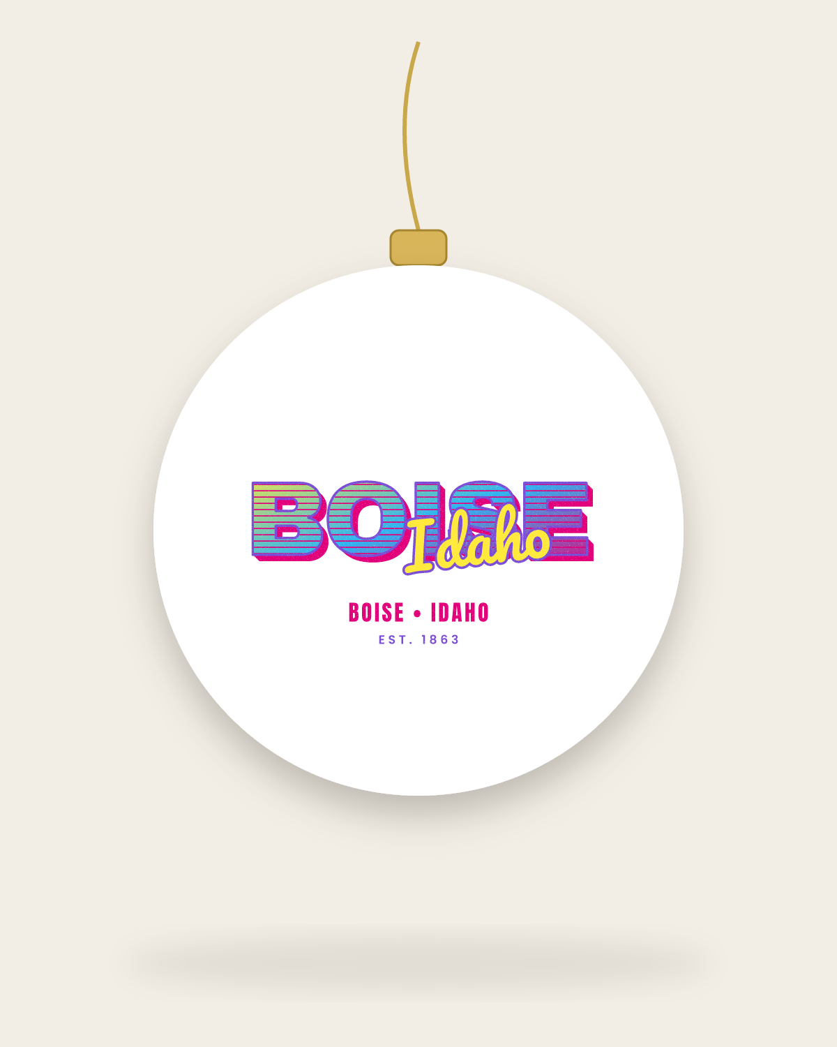 Boise Music TV Ceramic Ornament in White