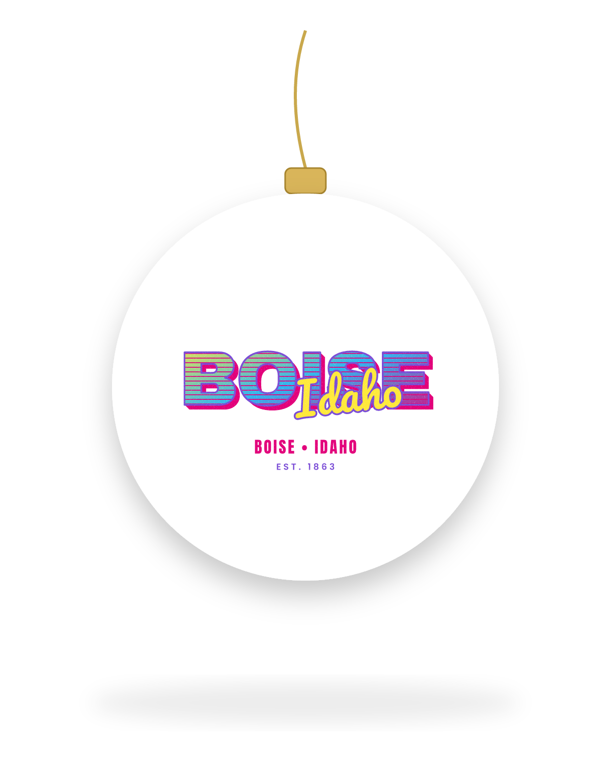 Boise Music TV Ceramic Ornament in White