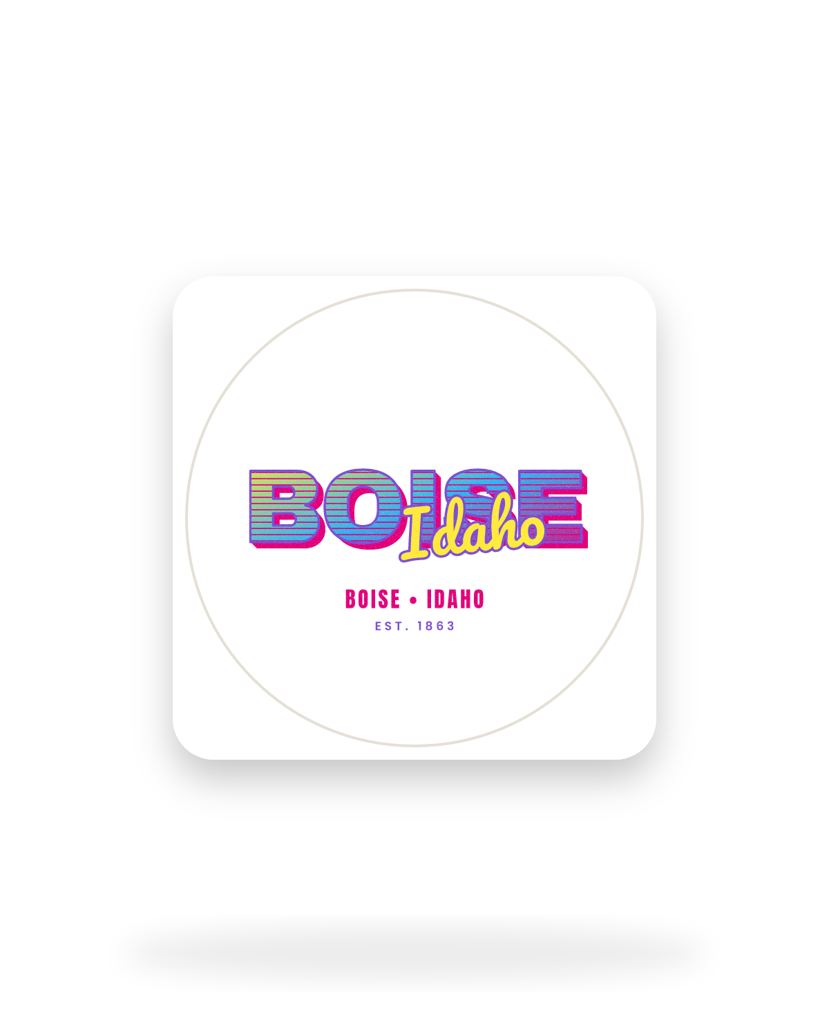 Boise Music TV Kiss-Cut Sticker in White