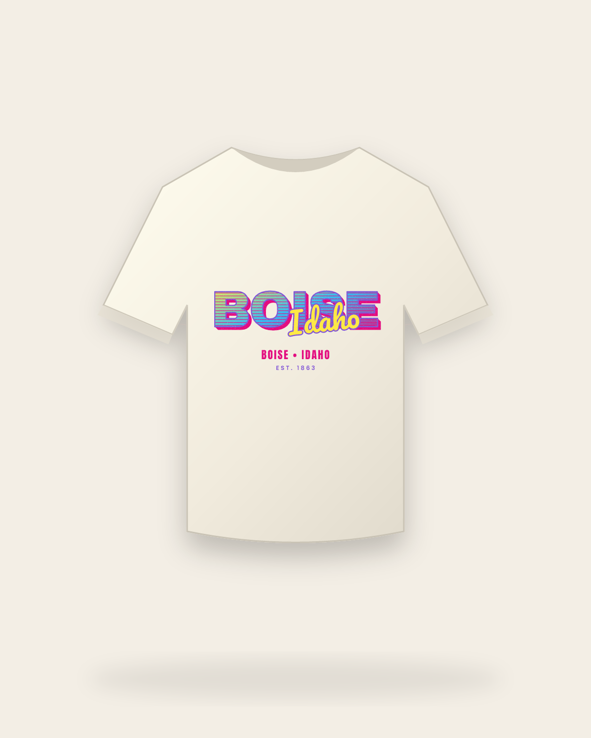 Boise Music TV Vintage Wash Tee in Ivory