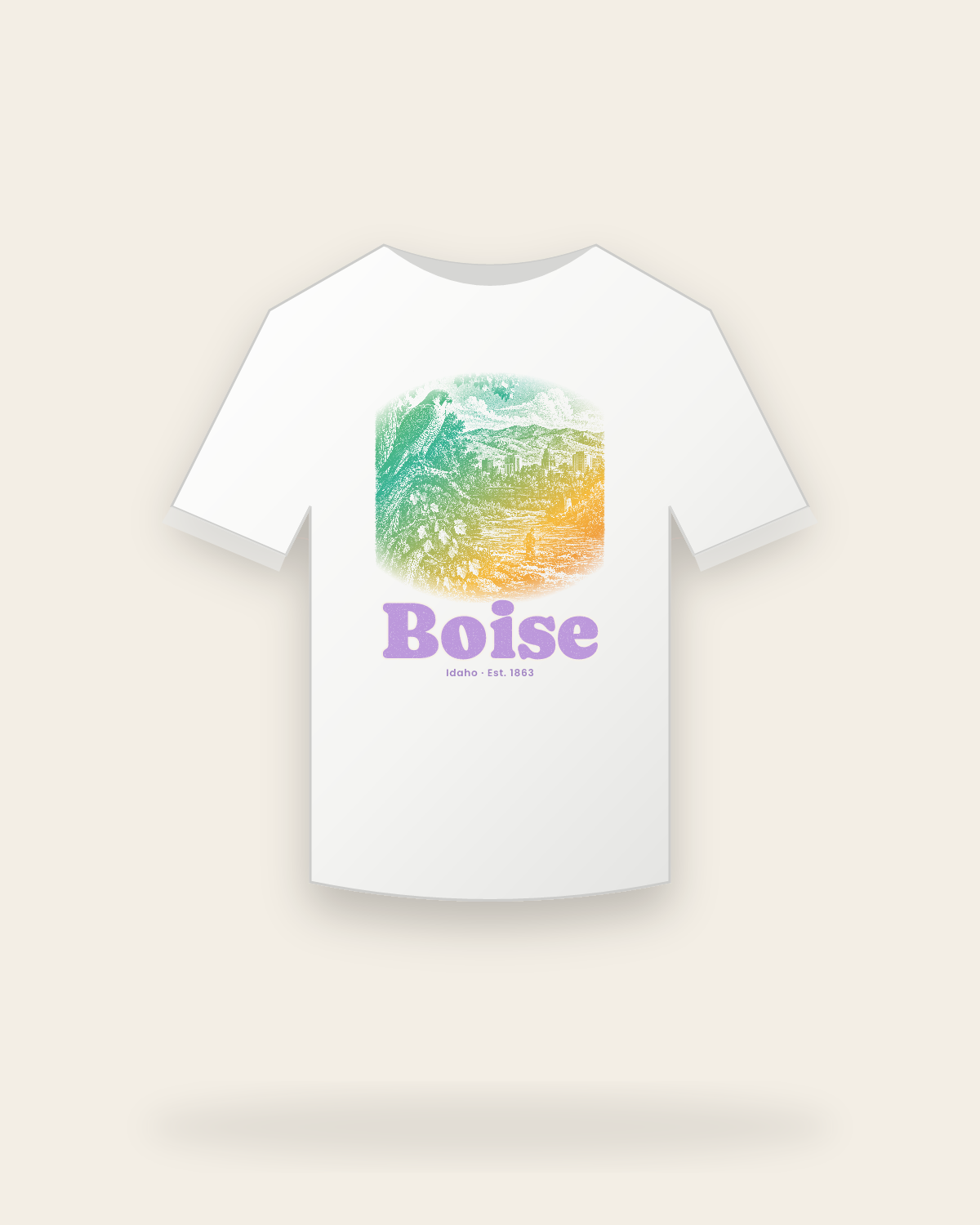 Boise River Falcon Youth Tee in White