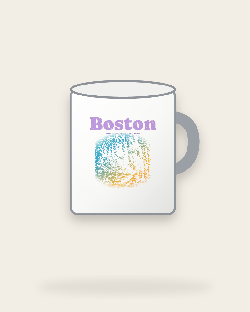 Boston Public Garden Swan Enamel Camp Mug