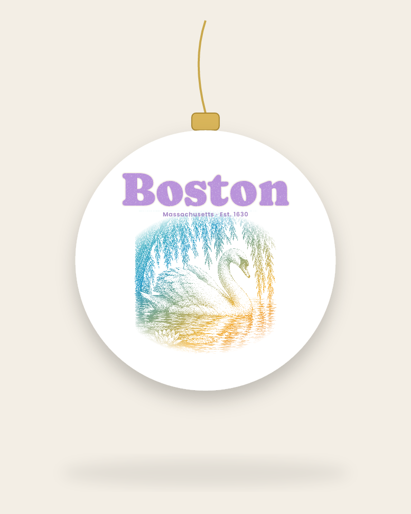 Boston Public Garden Swan Ceramic Ornament