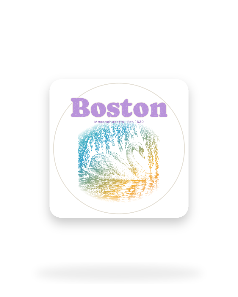 Boston Public Garden Swan Kiss-Cut Sticker