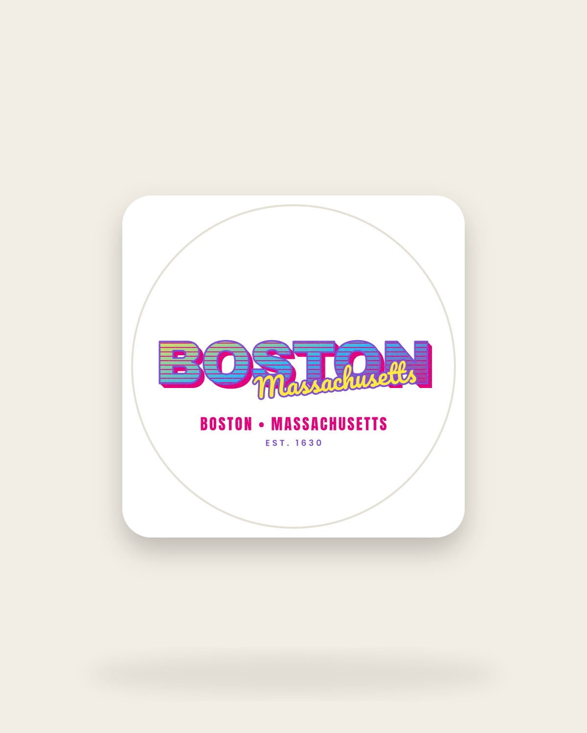 Boston Music TV Kiss-Cut Sticker in White