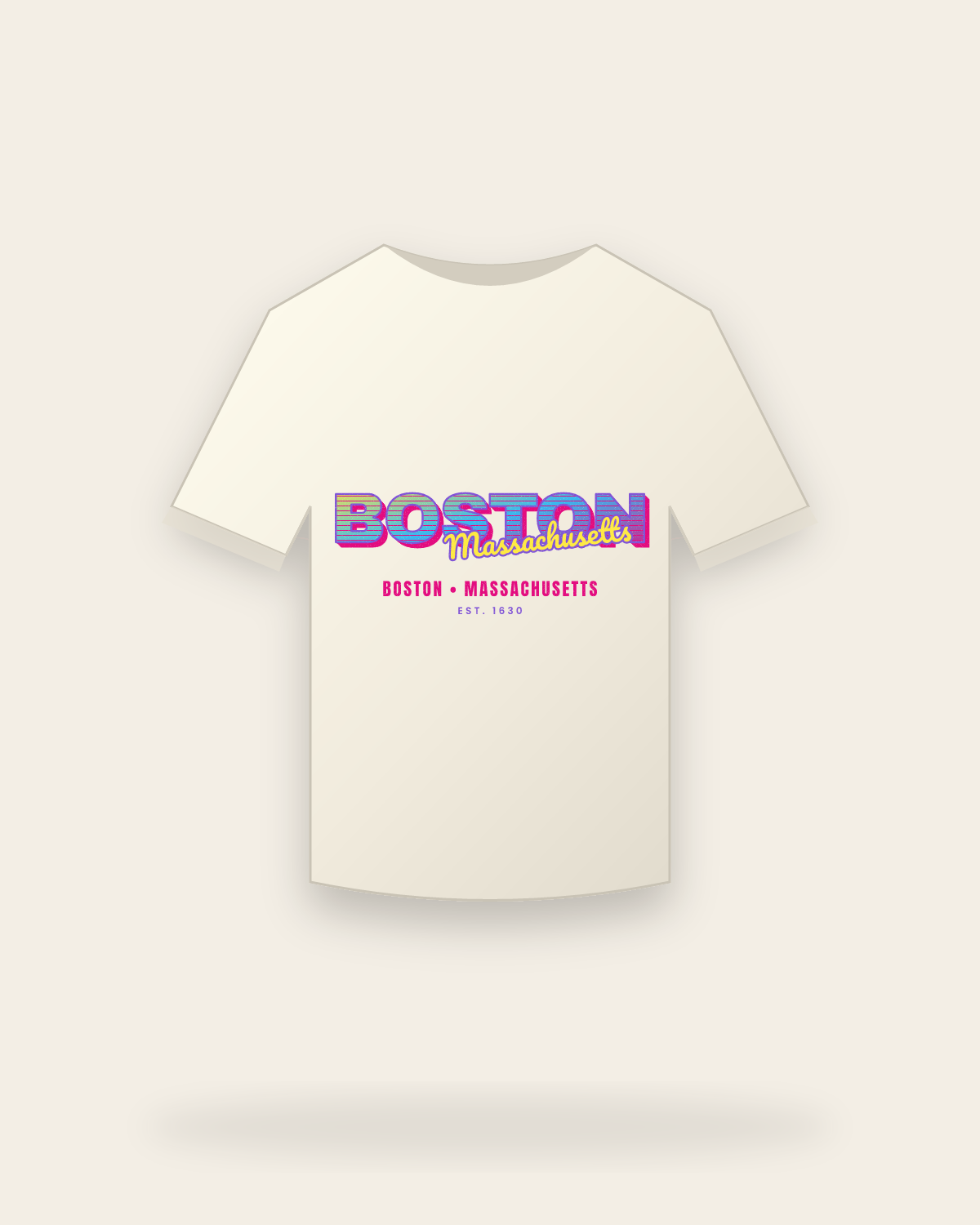 Boston Music TV Vintage Wash Tee in Ivory