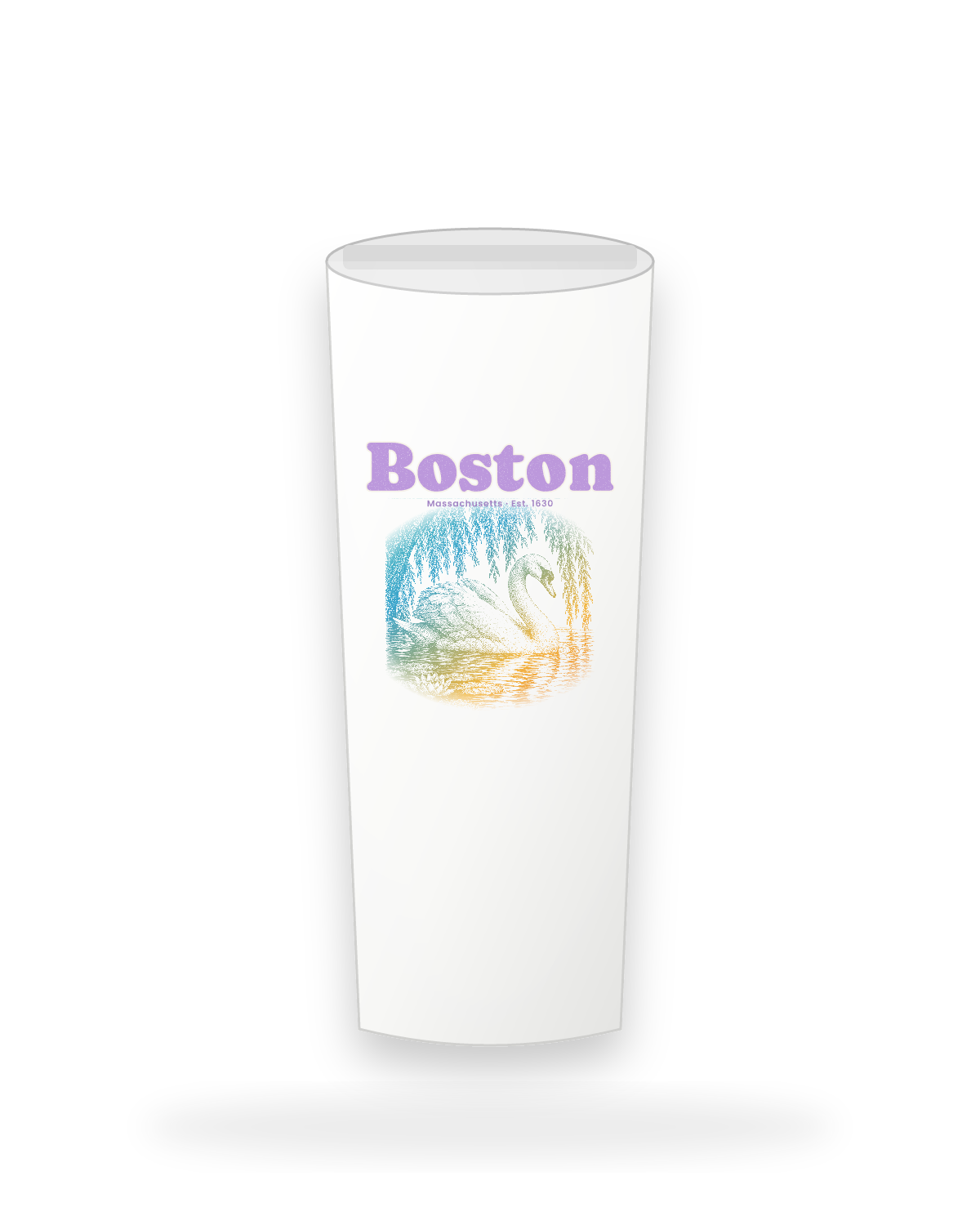 Boston Public Garden Swan Insulated Tumbler 20oz in White