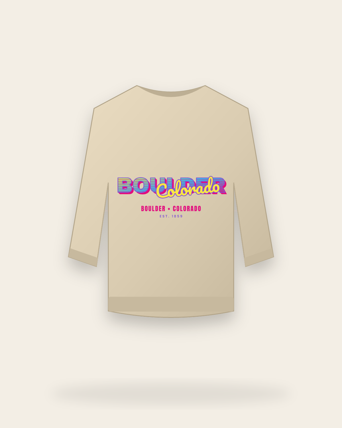 Boulder Music TV Crewneck Sweatshirt in Sand