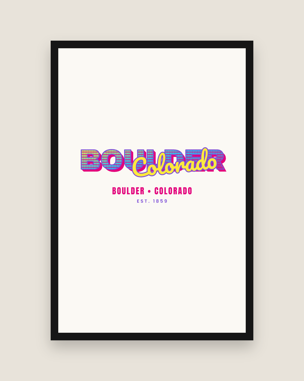Boulder Music TV Matte Poster in White