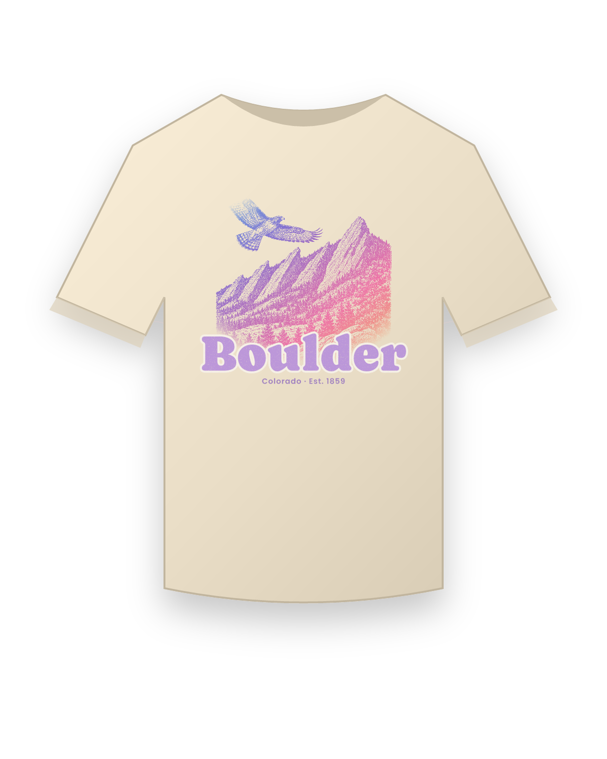 Boulder The Flatirons Organic Cotton Tee in Natural