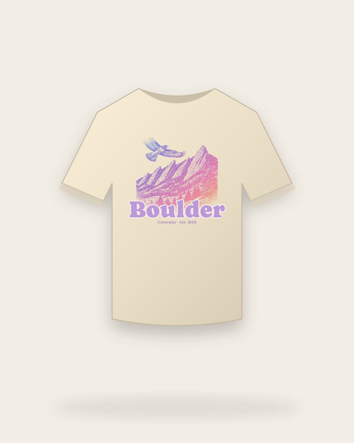 Boulder, CO The Flatirons Classic Tee in Natural