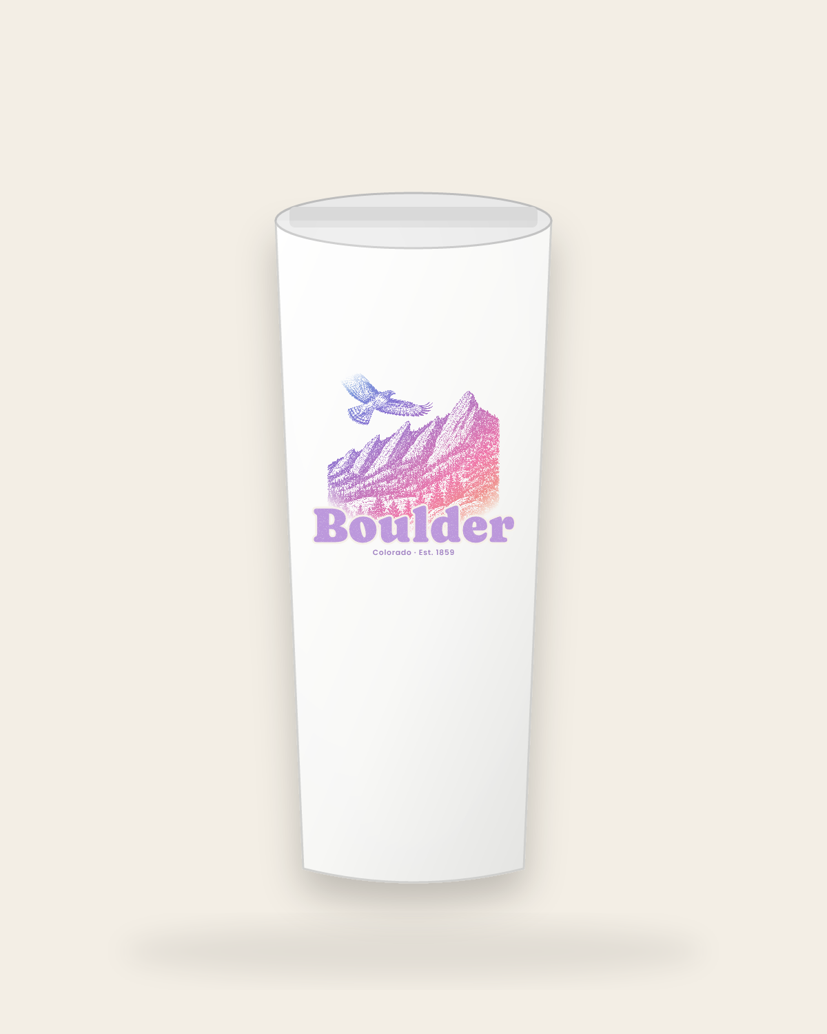 Boulder The Flatirons Insulated Tumbler 20oz in White