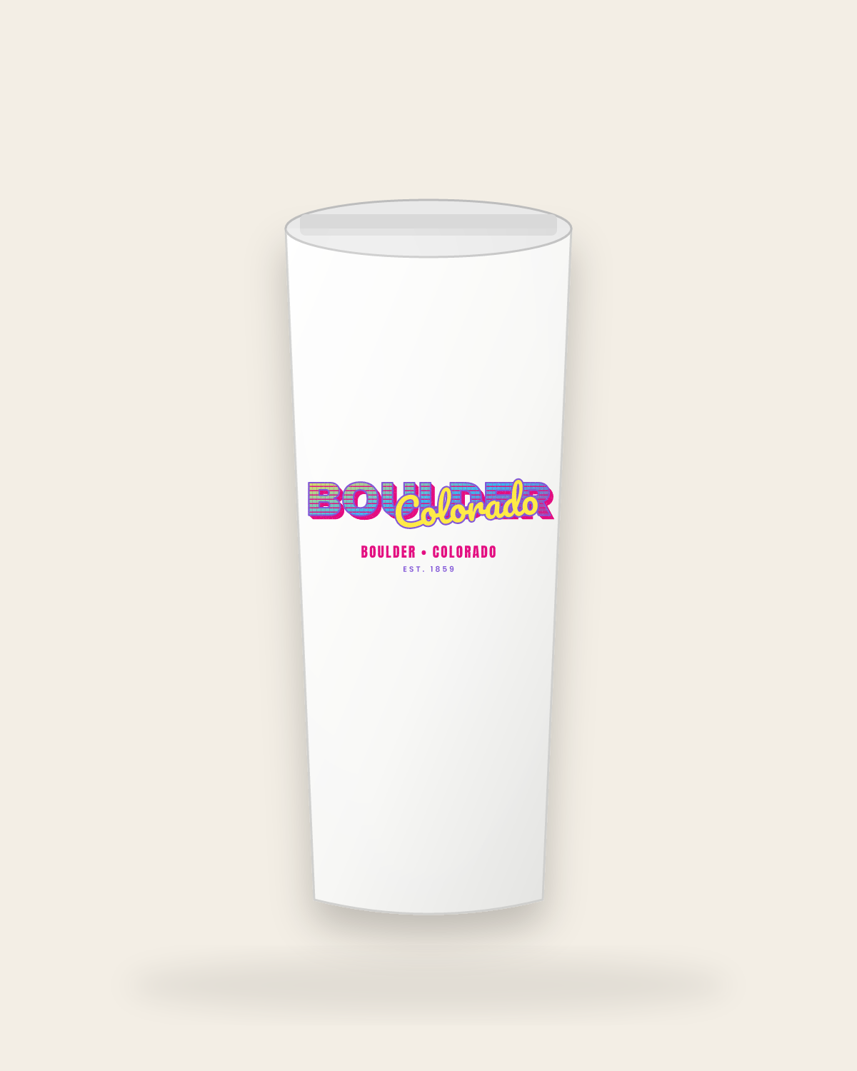 Boulder Music TV Insulated Tumbler 20oz in White