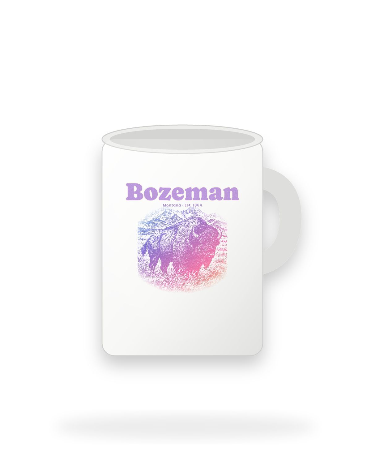 Bozeman Bison Ceramic Mug 15oz in White