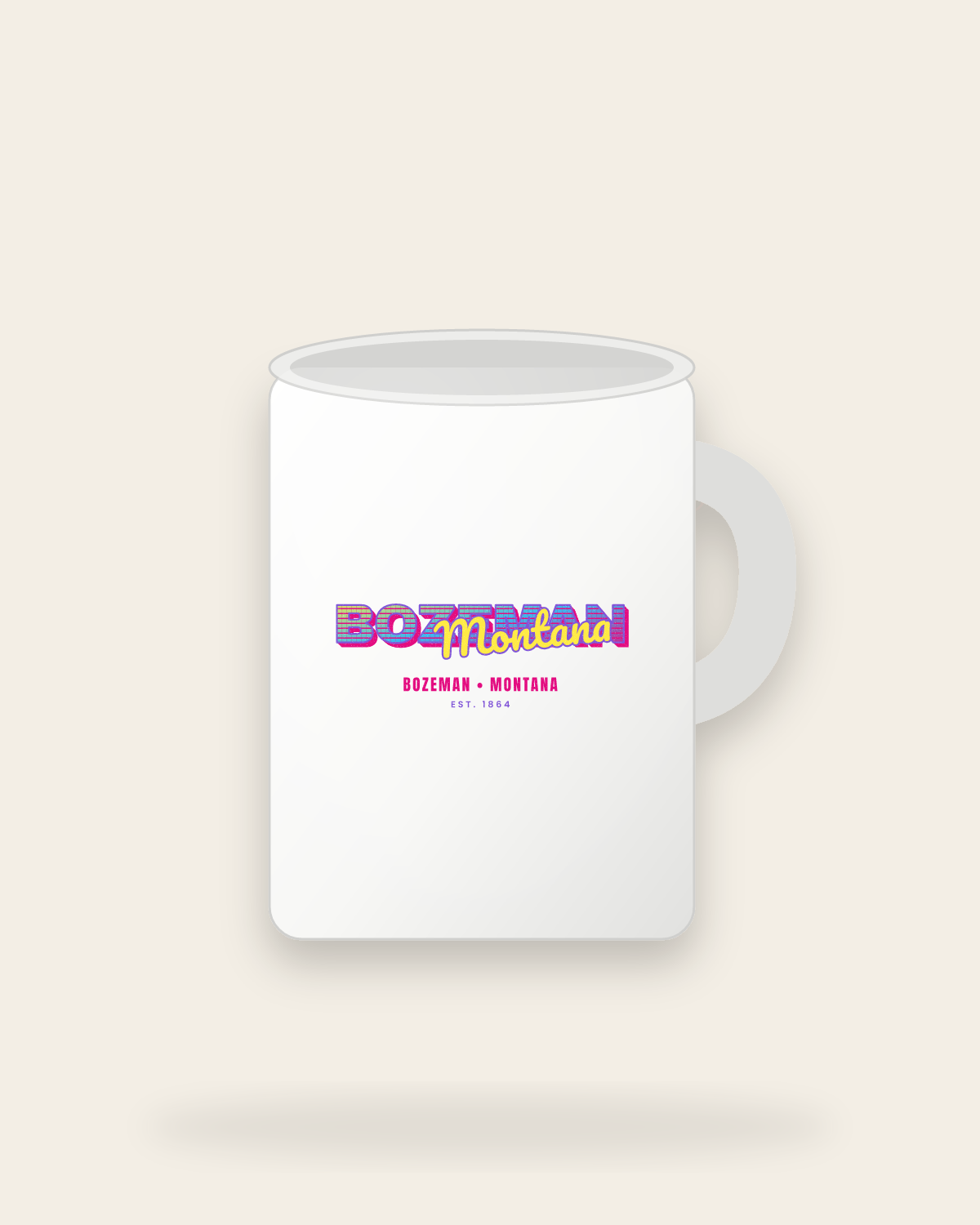 Bozeman Music TV Ceramic Mug 15oz in White