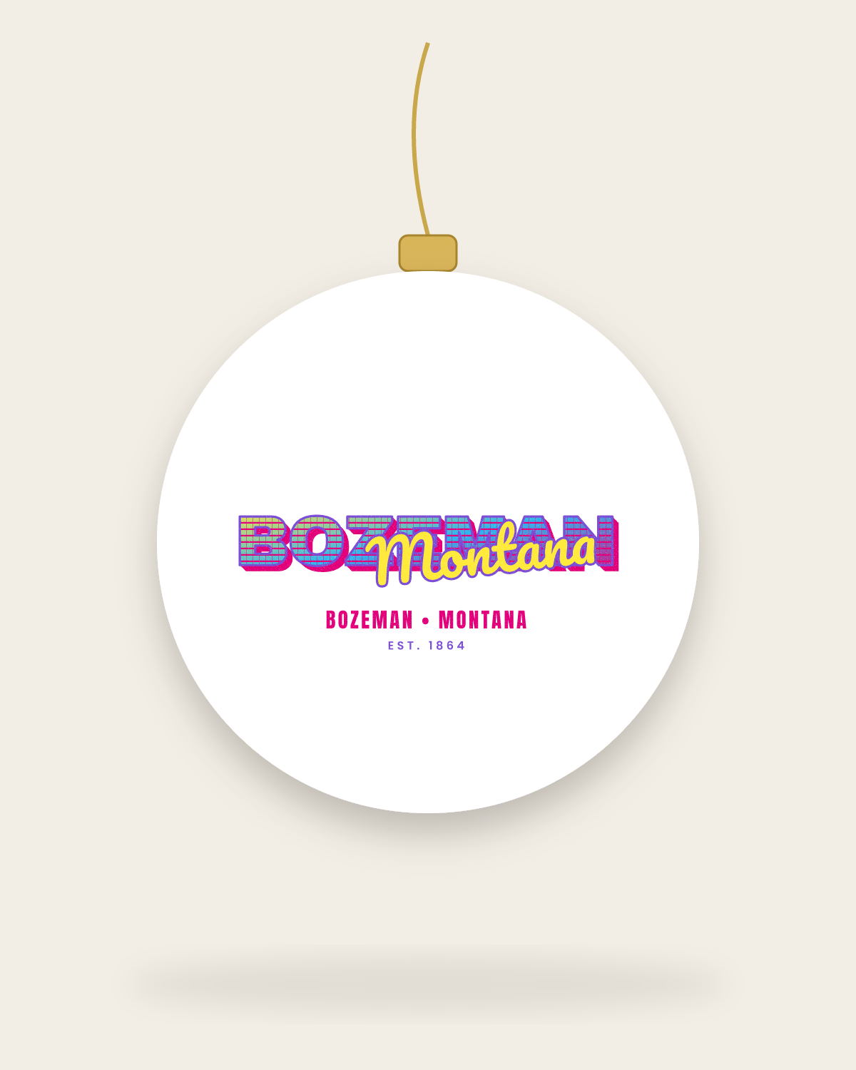 Bozeman Music TV Ceramic Ornament in White