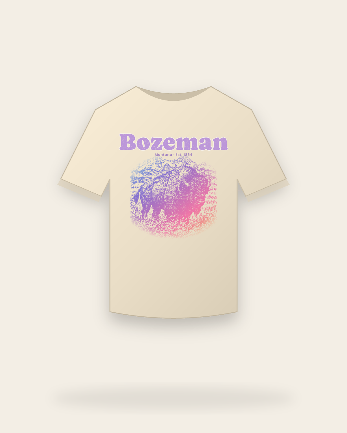 Bozeman Bison Classic Tee in Natural
