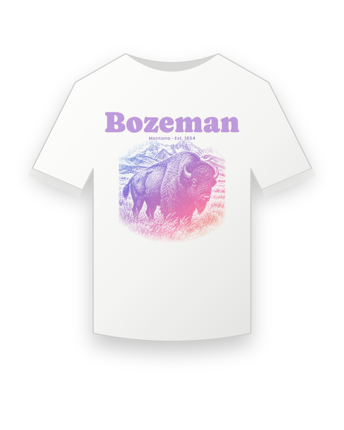 Bozeman Bison Youth Tee in White