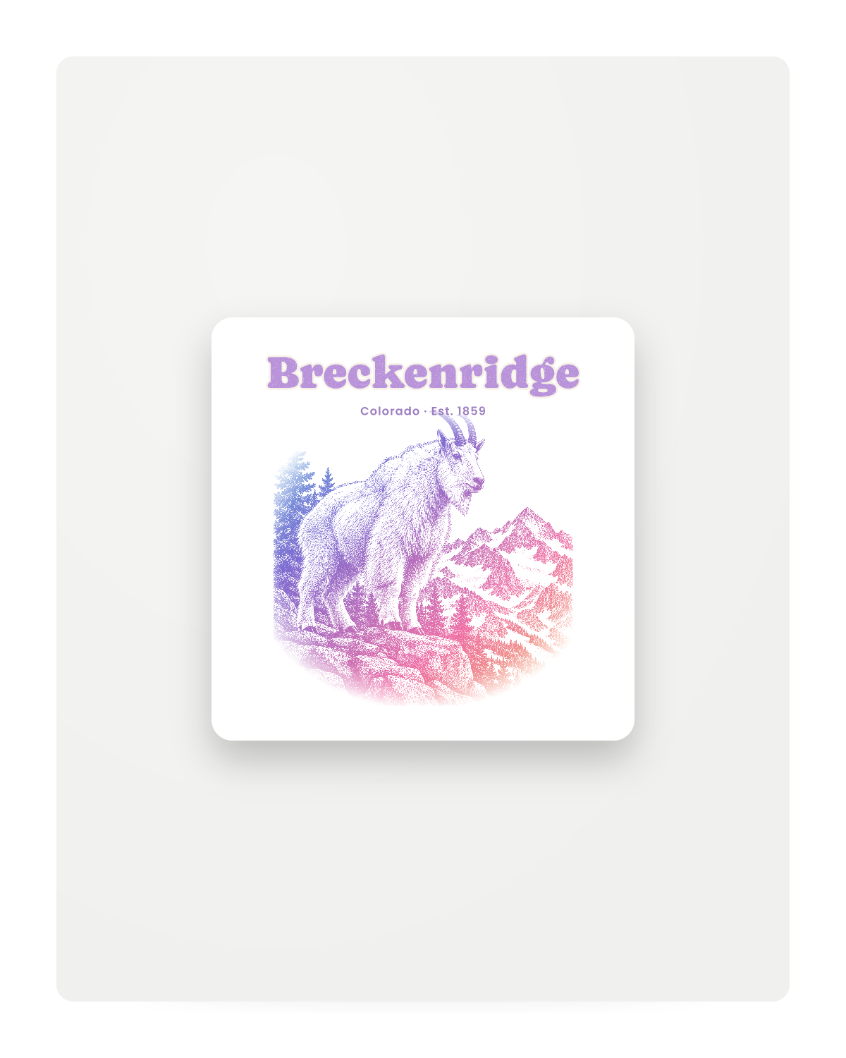 Breckenridge Mountain Goat Fridge Magnet in White